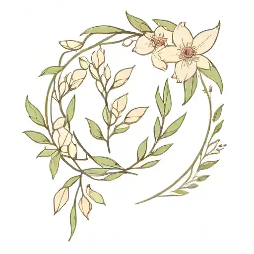 half laurel wreath with oleander tattoo design idea