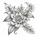half laurel crown with oleander tattoo design idea