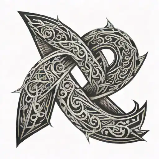 letter T and T with infinity symbol intertwined tattoo design idea