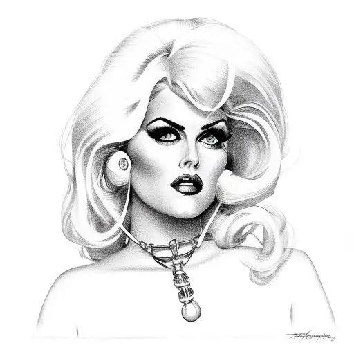 Sketch "Pin Up Anna Nicole Smith" Tattoo Idea BlackInk