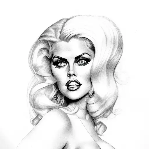 Sketch "Pin Up Anna Nicole Smith" Tattoo Idea BlackInk