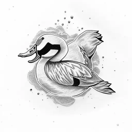 goth duck tattoo design idea