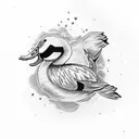 goth duck tattoo design idea