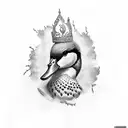 goth duck tattoo design idea