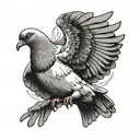 homing pigeon with 100 dollar in beak tattoo design idea