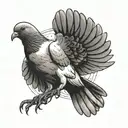 homing pigeon with 100 dollar in beak tattoo design idea