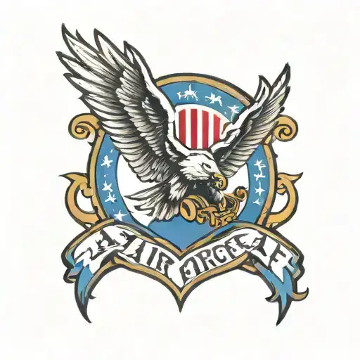 air force logo combined tattoo design idea