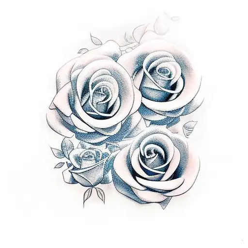 Design a realistic tattoo featuring a rainbow surrounded by roses and flowers, symbolizing the client's passion for their family and favorite things. tattoo design idea