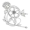 blind mute flower  tattoo design idea