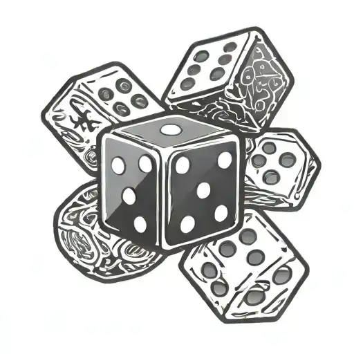 roll the dice and have some faith written tattoo design idea