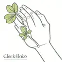 two intertwining olive brances at the stem between index finger and thumb muscle, and a lucky clover on the inner finger tattoo design idea
