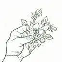 two intertwining olive brances at the stem between index finger and thumb muscle, and a lucky clover on the inner finger tattoo design idea