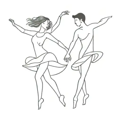 dancing couple tattoo design idea
