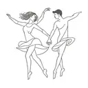 dancing couple tattoo design idea