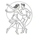 dancing couple tattoo design idea