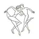dancing couple tattoo design idea