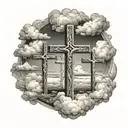 three crosses with clouds surrounding tattoo design idea