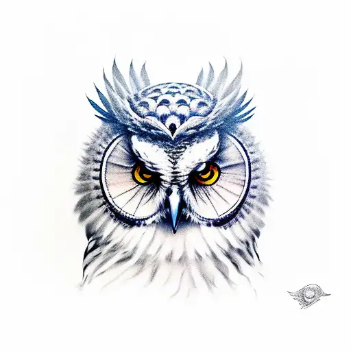 Blueberry with an owl tattoo design idea