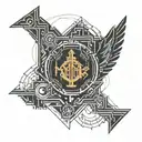 athena  minimal tattoo gaming tattoo design idea