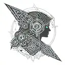 athena  minimal tattoo gaming tattoo design idea