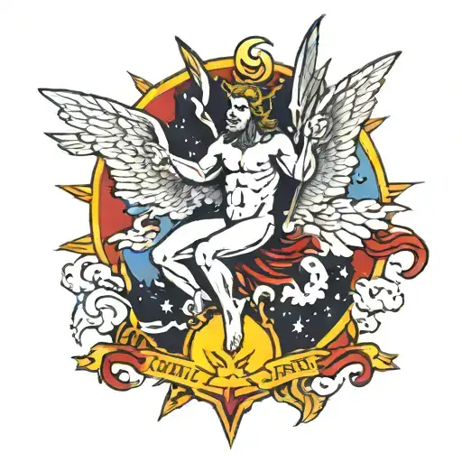 Lucifer fall from heaven tattoo design idea