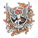 Lucifer fall from heaven tattoo design idea