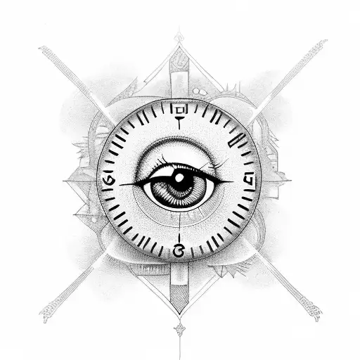 Art on Tumblr: Amazing illuminati eye compass clock tattoo by Julio  Loureiro @julioloureiro_art !