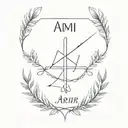 tattoo with the combination of the names Amir, Etai, Karin tattoo design idea