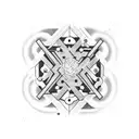 A THC molecules representation tattoo design idea