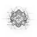 A THC molecules representation tattoo design idea