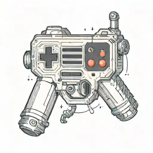 A Star Wars themed tattoo featuring a Gameboy controller as a lightsaber handle tattoo design idea