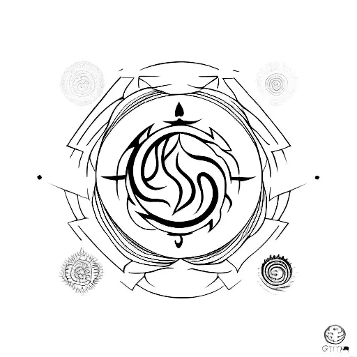 chakra symbols, the taurus symbol, the yin yang symbol and a lo tattoo design idea