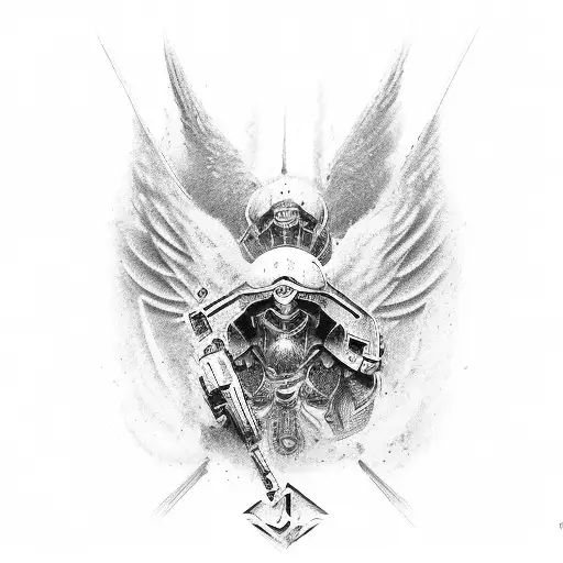Damon's snd angels  tattoo design idea