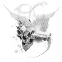 Damon's snd angels  tattoo design idea