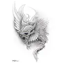 Damon's snd angels  tattoo design idea