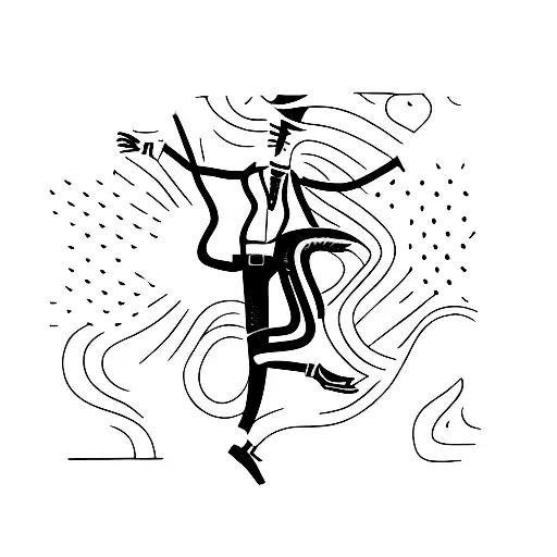 A silhouette of a person dancing to Mr. Brightside tattoo design idea