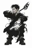 only the strong survive with smoke and lightning  tattoo design idea