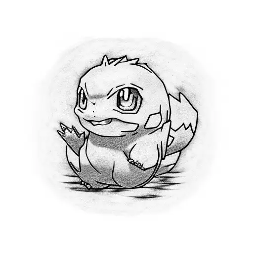 pokemon charmander in the horror dark style tattoo design idea