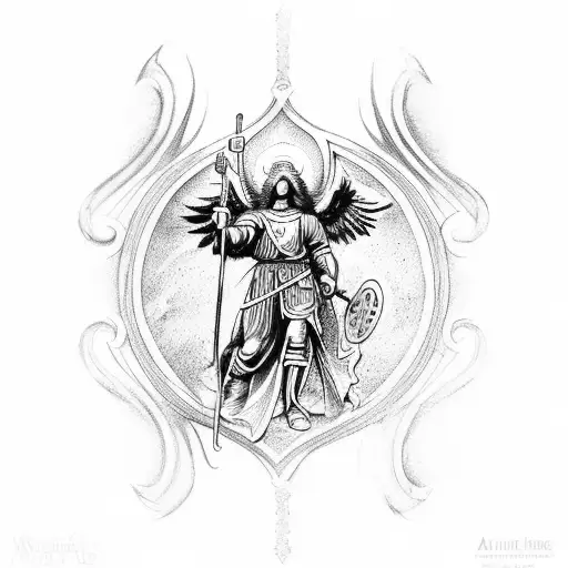 st michael the archangel tattoo design idea