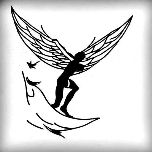the fall of icarus tattoo design idea