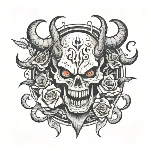 inner demon holding tattoo design idea
