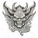 inner demon holding tattoo design idea