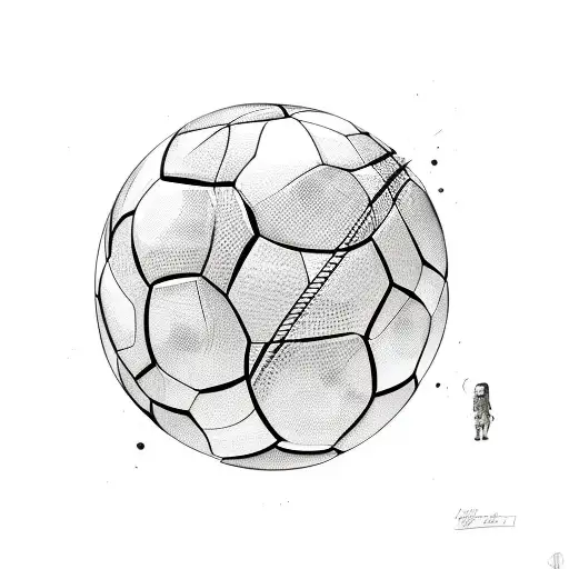 ball with CR7 words  tattoo design idea