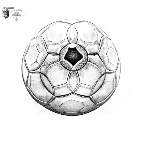 football ball with CR7 words  tattoo design idea