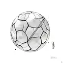 ball with CR7 words  tattoo design idea