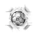 ball with CR7 words  tattoo design idea