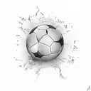 ball with CR7 words  tattoo design idea