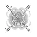 Only the tekst: Quiet Dedication beneath eachother. It must be connected which resemble a musical note tattoo design idea