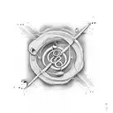 Only the tekst: Quiet Dedication beneath eachother. It must be connected which resemble a musical note tattoo design idea