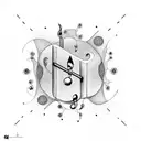 Only the tekst: Quiet Dedication beneath eachother. It must be connected which resemble a musical note tattoo design idea